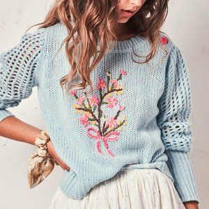 SOLD Loveshackfancy ROSIE Sweater FLORAL BOUQUET